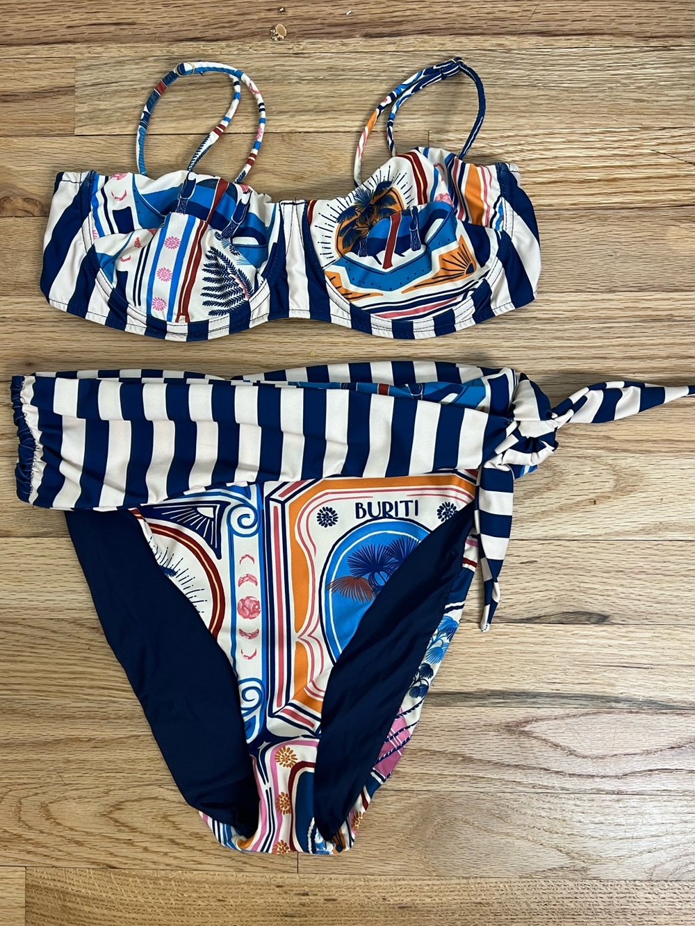 Farm Rio Navy & Cream Striped Two-Piece Swim Bikini Set